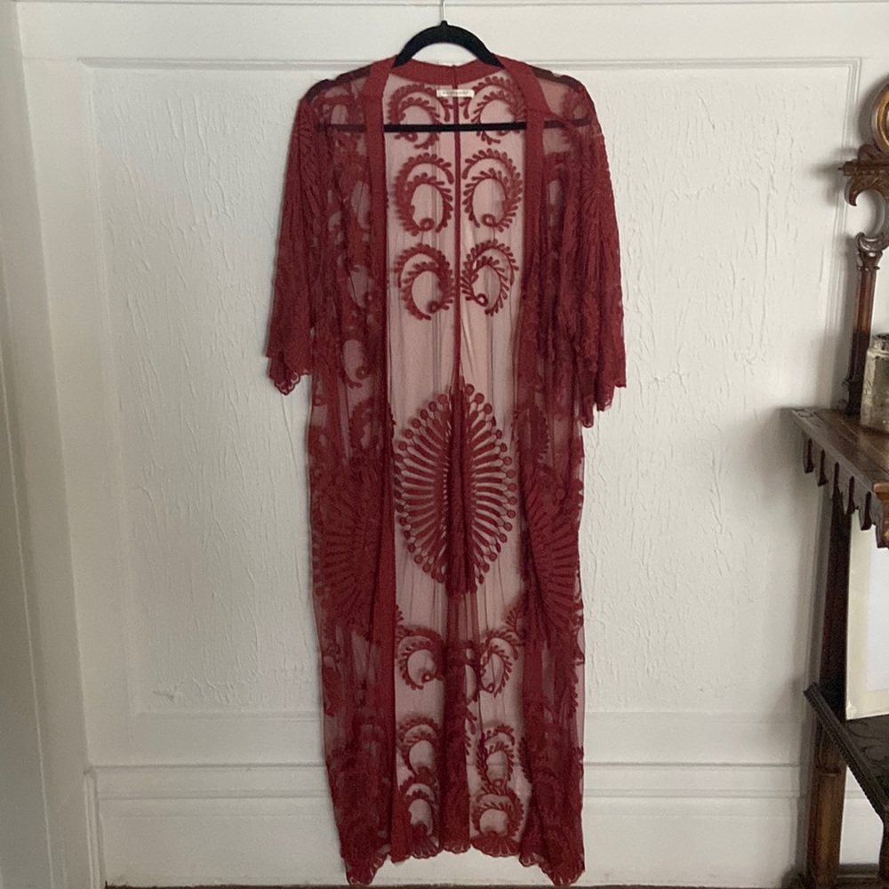 Red Lace Kimono